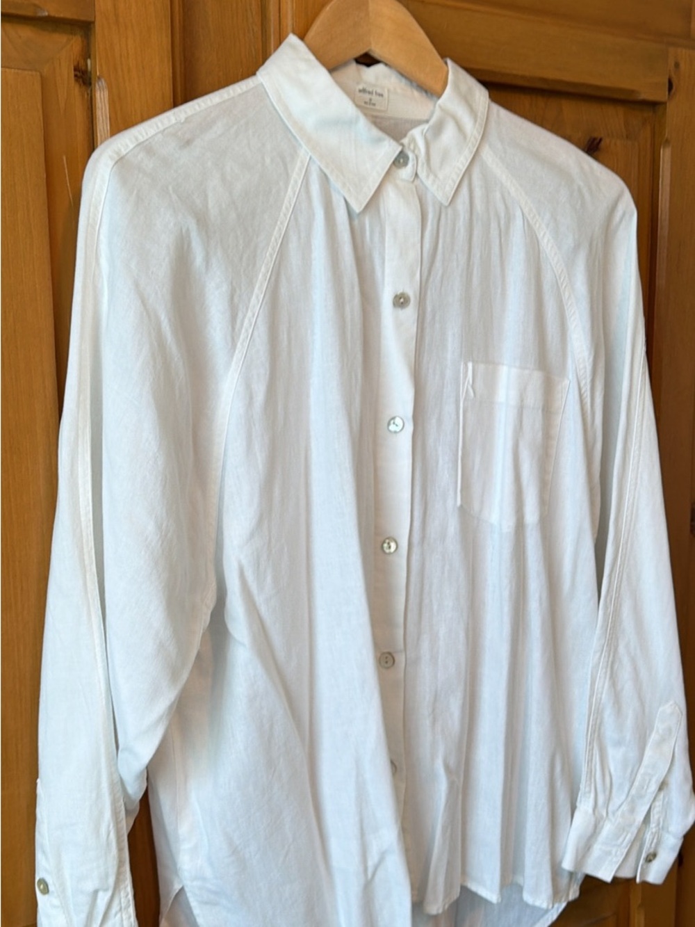 Aritzia white Lin Button-Up Shirt